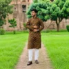 Amber Matrix Digital Print Cotton Panjabi