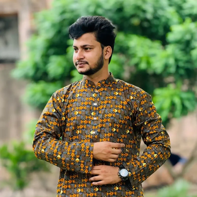 Amber Matrix Digital Print Cotton Panjabi