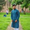 Azure Mosaic Cotton Panjabi