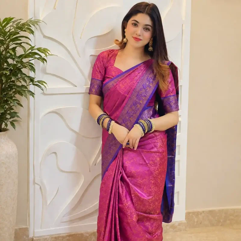 Fuchsia Royale Kanjivaram Katan Saree