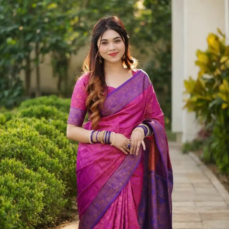 Fuchsia Royale Kanjivaram Katan Saree