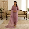 Lavender Grace Embroidered Three Piece