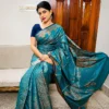 Ocean Mist Silver Zari Katan Silk Saree