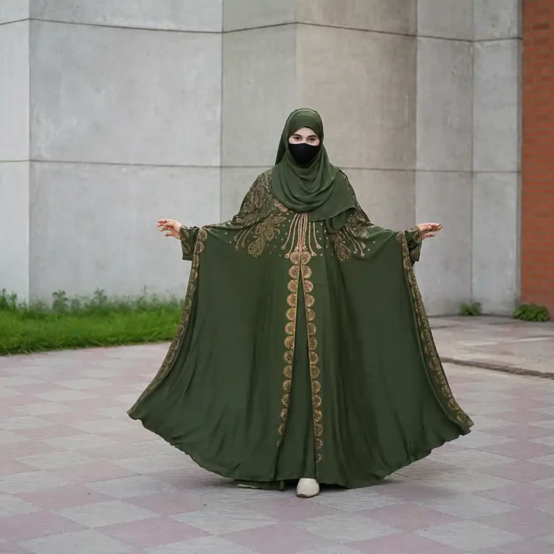 Olive Royale Luxury Persian Abaya Set