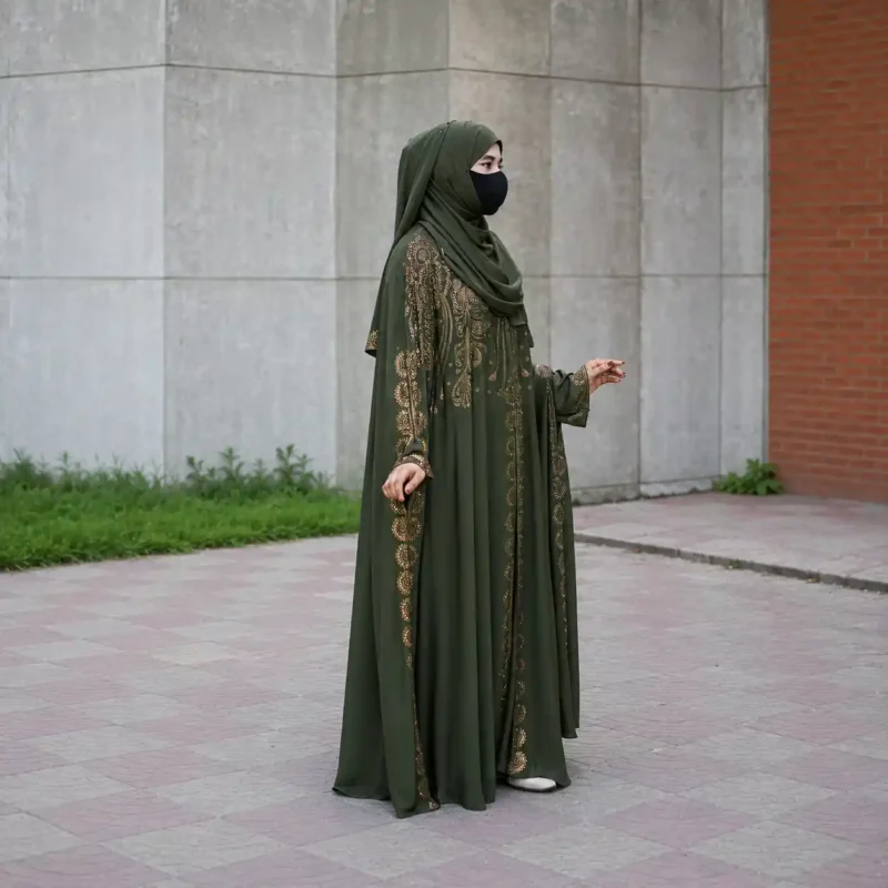 Olive Royale Luxury Persian Abaya Set