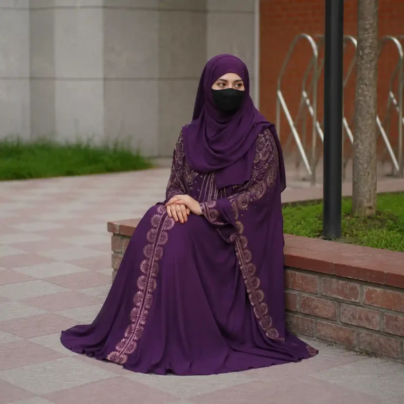 Royal Amethyst Luxury Persian Abaya Set