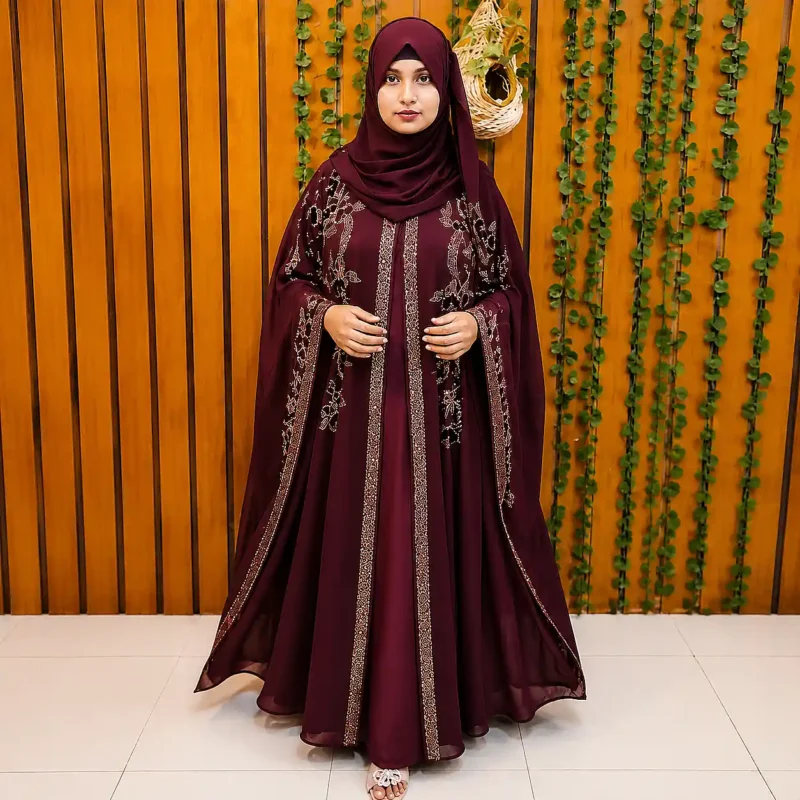 Royal Maroon Dubai Cheri Borka