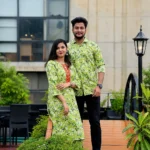 Spring Bloom Green Floral Matching Couple Set