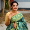Neelambari Golden Bloom Katan Silk Saree