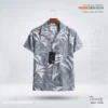 Monochrome Palm Premium Cuban Collar Shirt